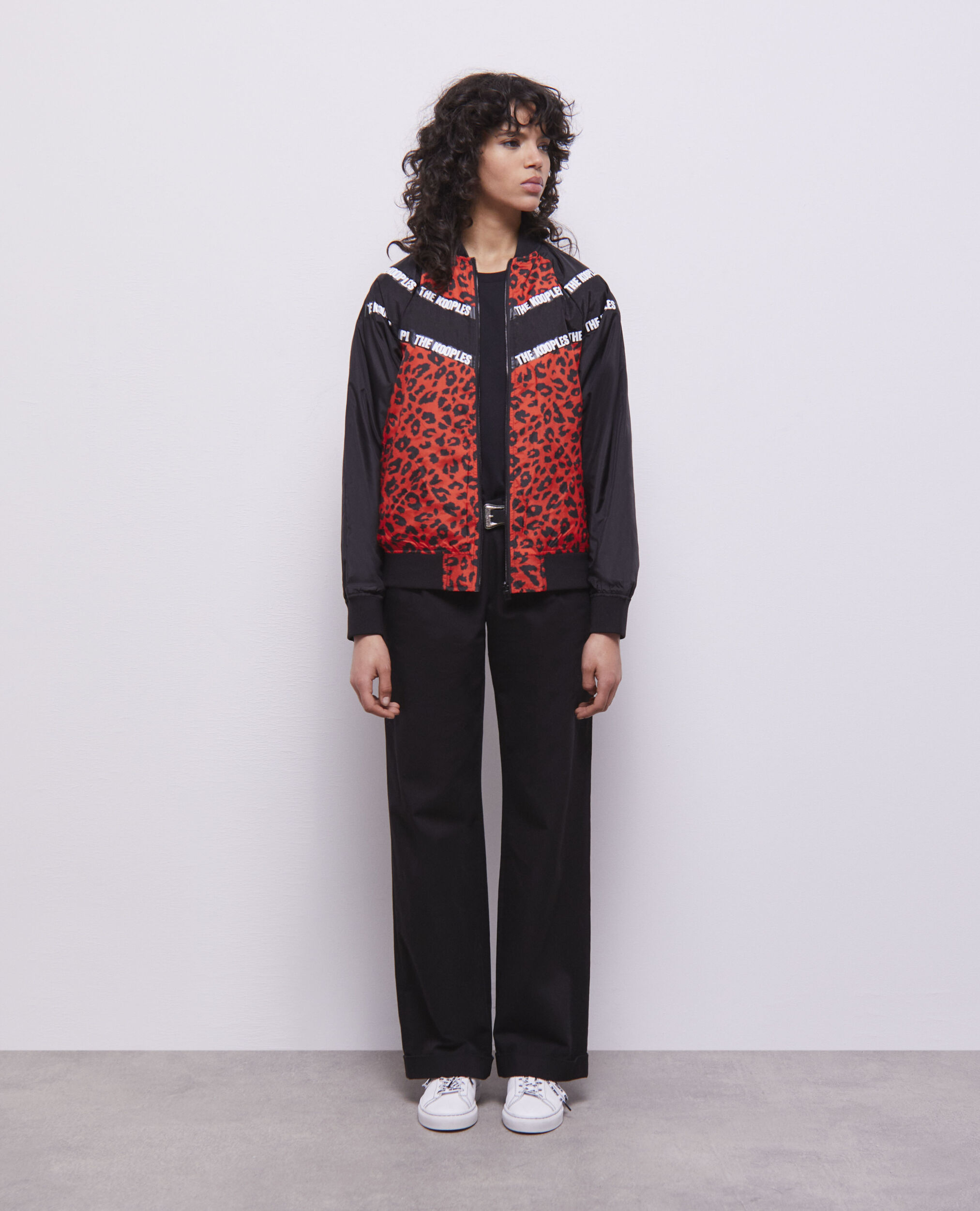 Blouson bicolore avec bandes logo