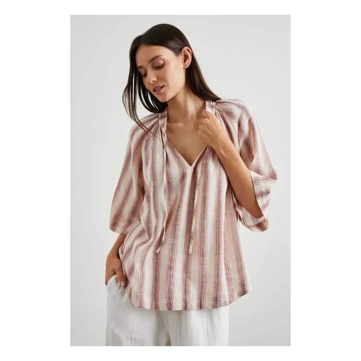 Rails Blouse Eveline Rayures Lin | Ecru