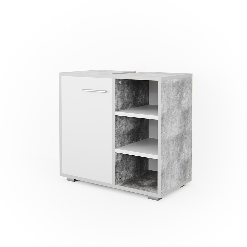 Vicco Waschtischunterschrank Perry Unterschrank Waschbecken Waschtisch Weiß / Beton