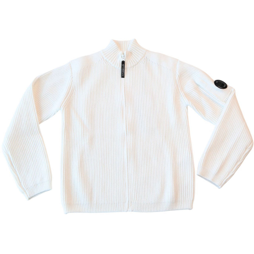 Køb C.P. Company Gauze White Tricot Med Lynlås