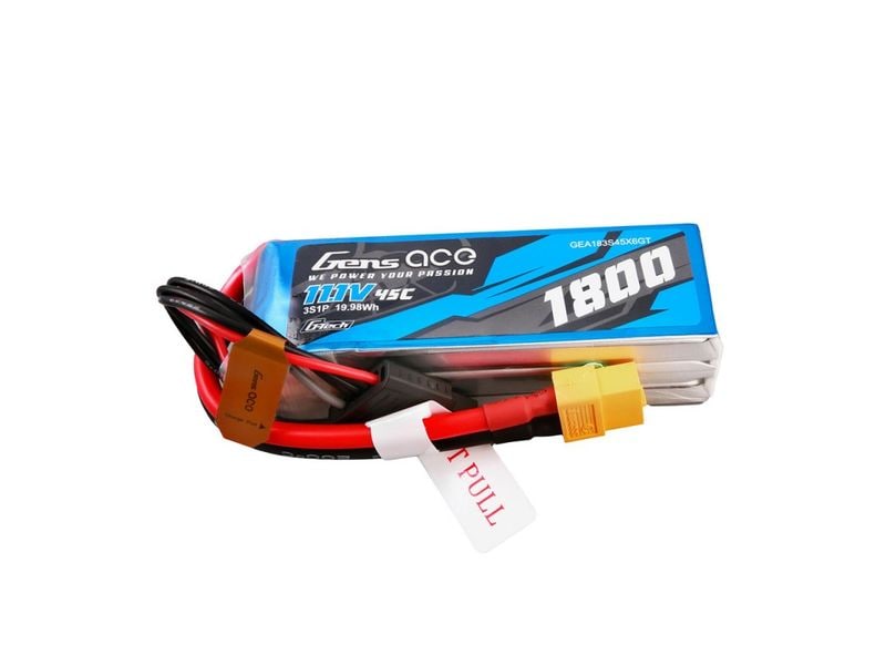 Gens ace RC-Akku LiPo 1800 mAh 11.1 V 45C G-Tech 3S LiPo Akku mit XT60 Stecker