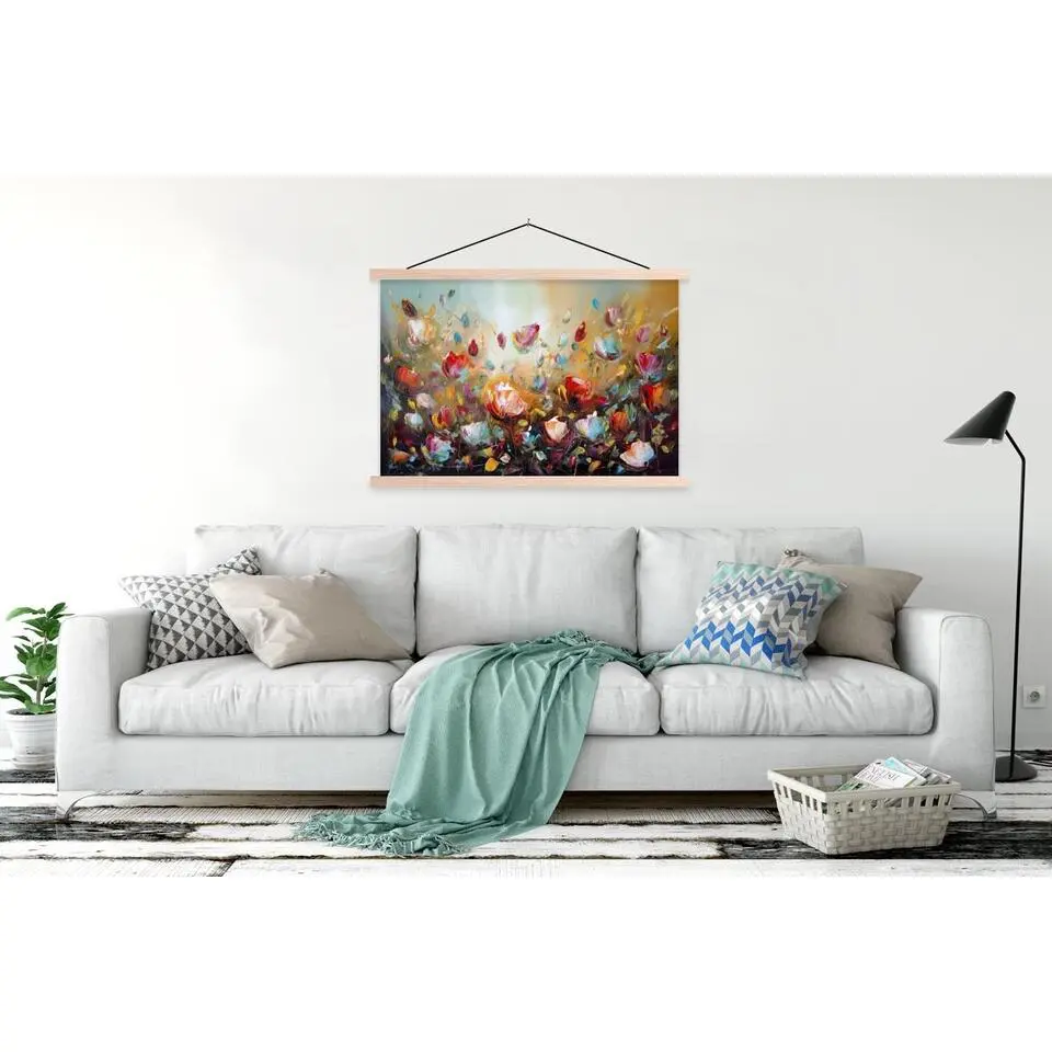 MuchoWow - Schoolplaat/ wandhanger - Bloemen - Kunst - Natuur - Olieve
