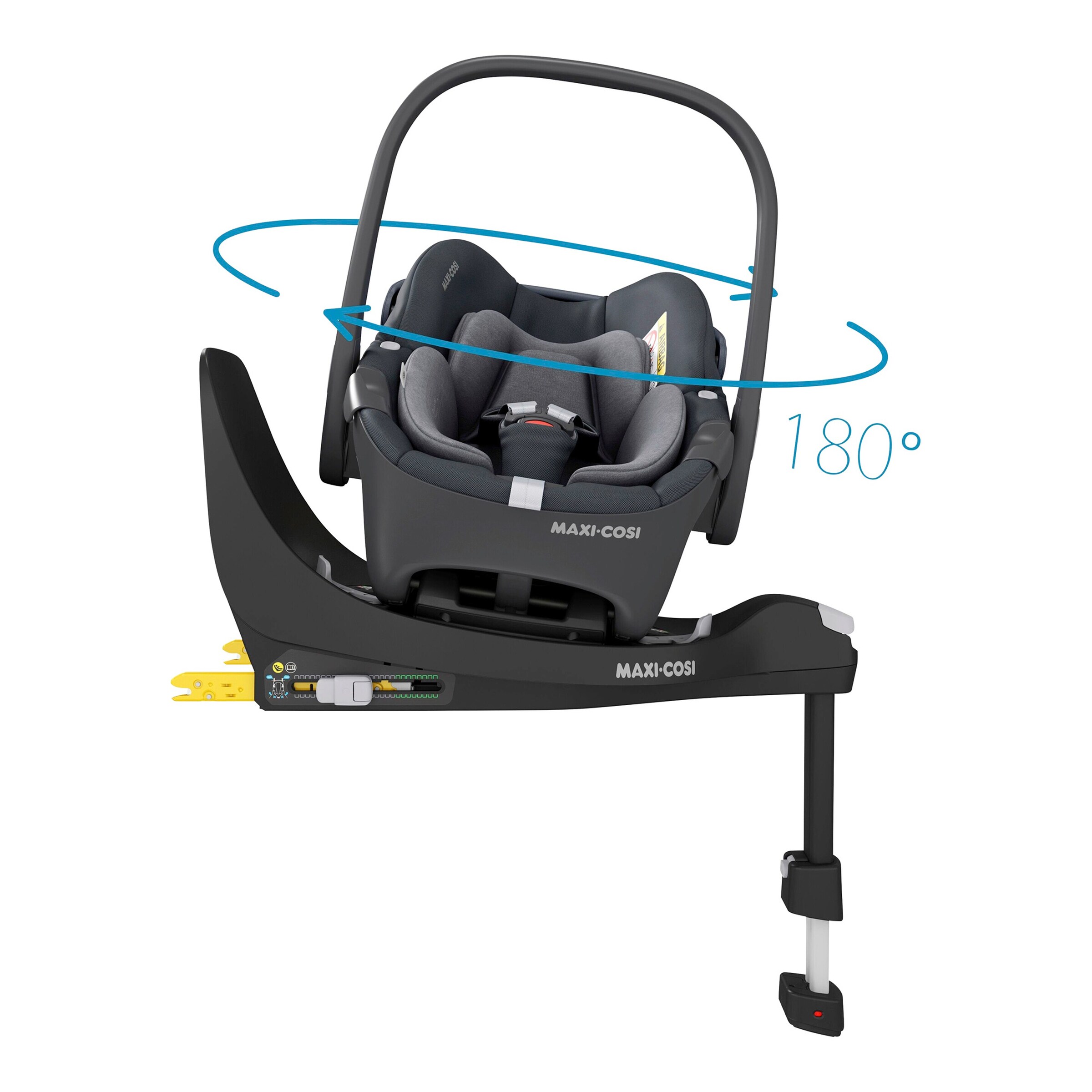 Maxi-Cosi Babyschale Pebble 360 inkl. Kindersitz Pearl 360 und Isofix-Basis FamilyFix 360 essential graphite