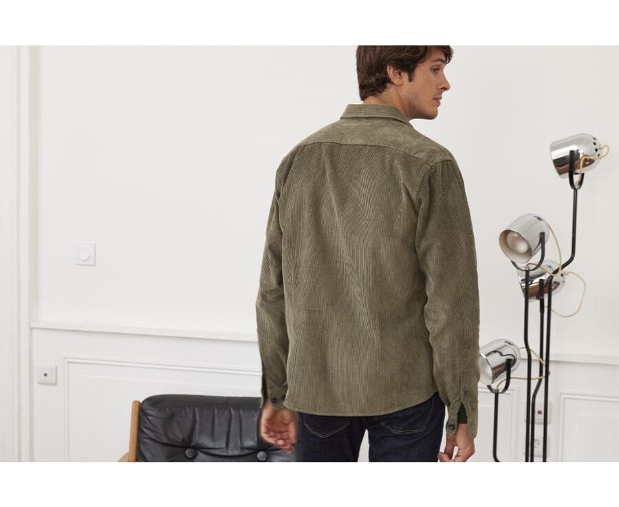 Surchemise en velours Vert Army - VICTORIN