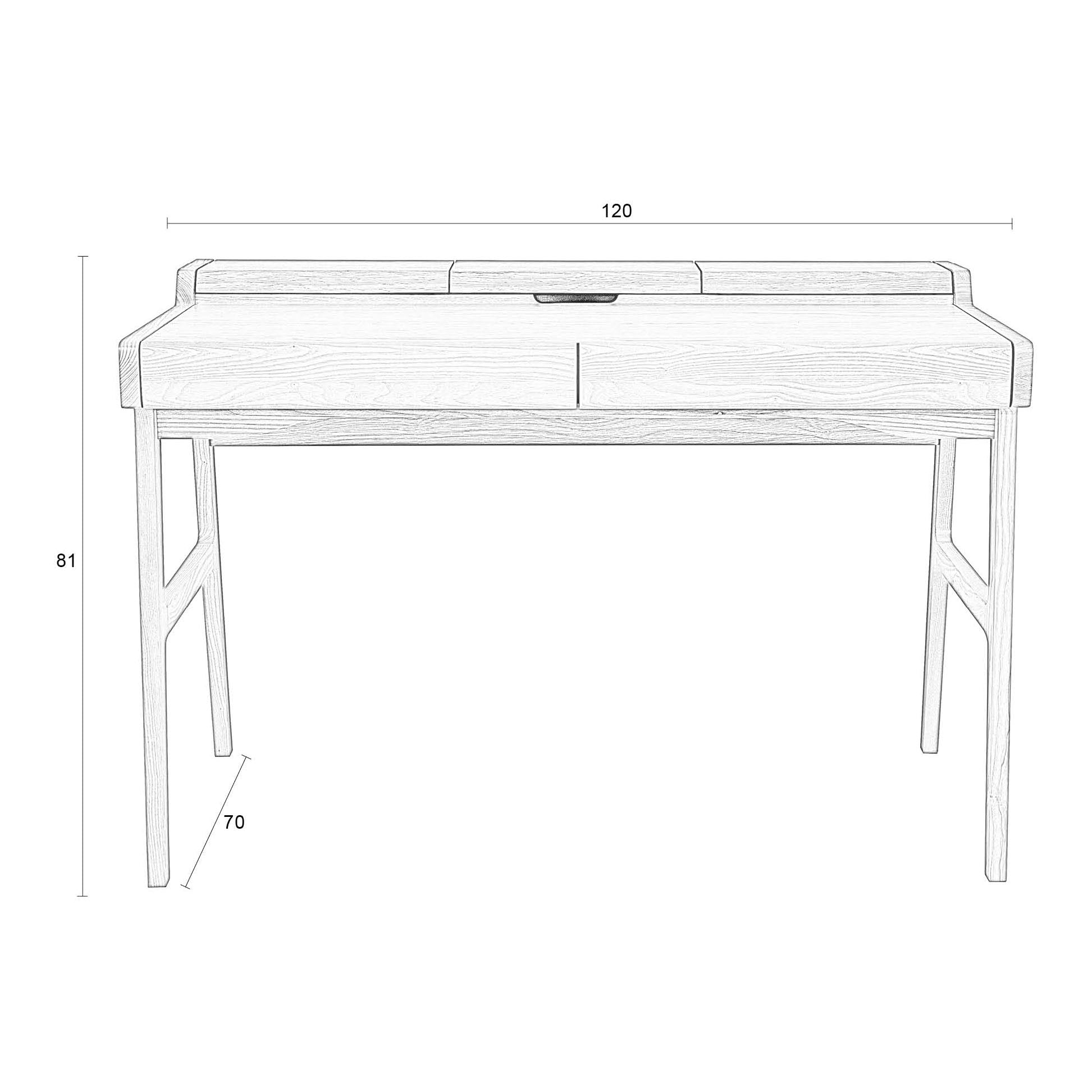 Zuiver Kaat Bureau - B 120 cm - Naturel