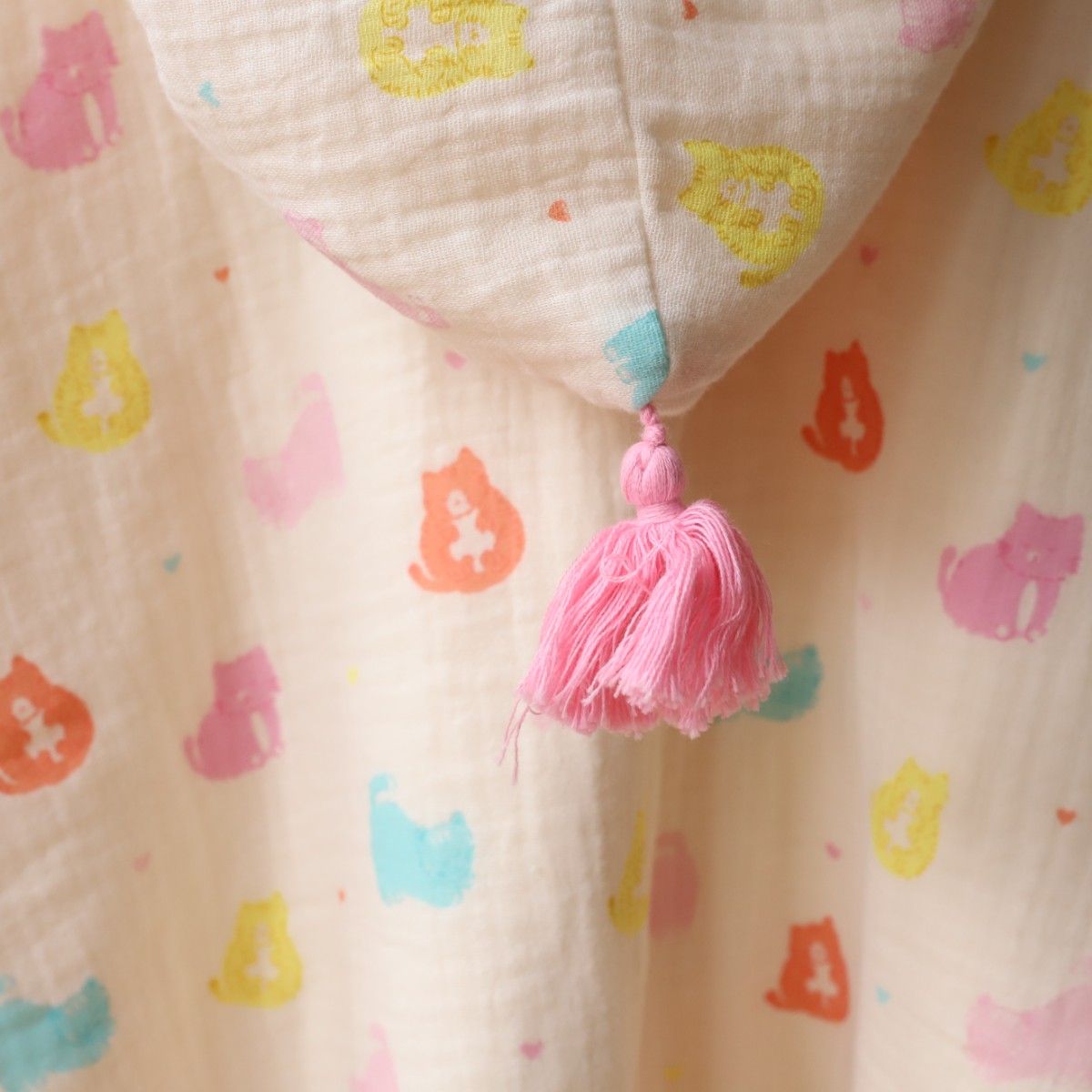 Poncho de bain chats pastel - Miaou Jolie saison