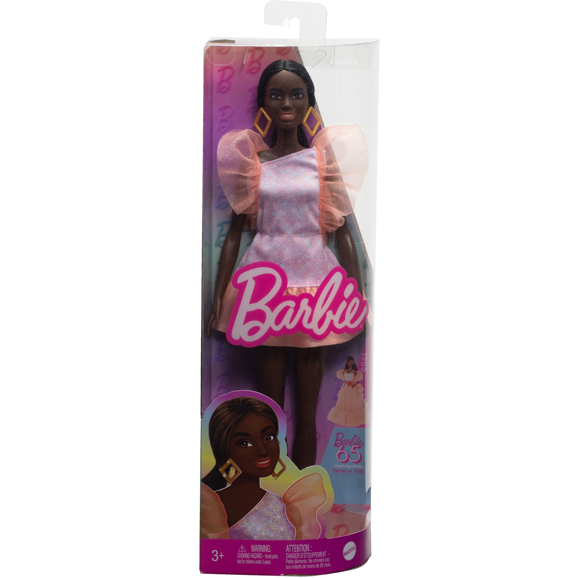 Mattel Puppe Barbie Fashionistas-Puppe Peach Puffy Sleeves Dress