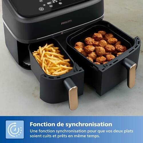 Friteuse sans huile Philips NA352/00 Airfryer 9L noir double panier