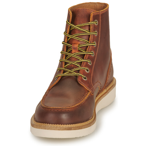 Selected - SLHTEO NEW LEATHER MOC-TOE BOOT - Cognac