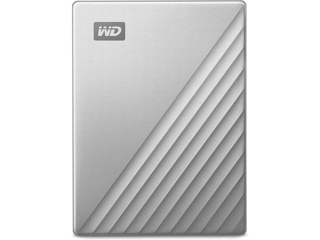 WD My Passport Ultra for Mac WDBPMV0040BSL - Harddisk - krypteret - 4 TB - ekstern (bærbar) - USB 3.0 (USB-C stikforbindelse) - 256-bit AES - sølv