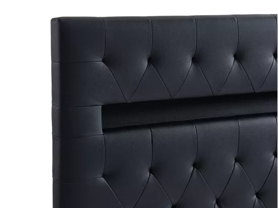 Tête de lit SUPERNOVA II - 170 cm - Avec LEDs - Simili noir