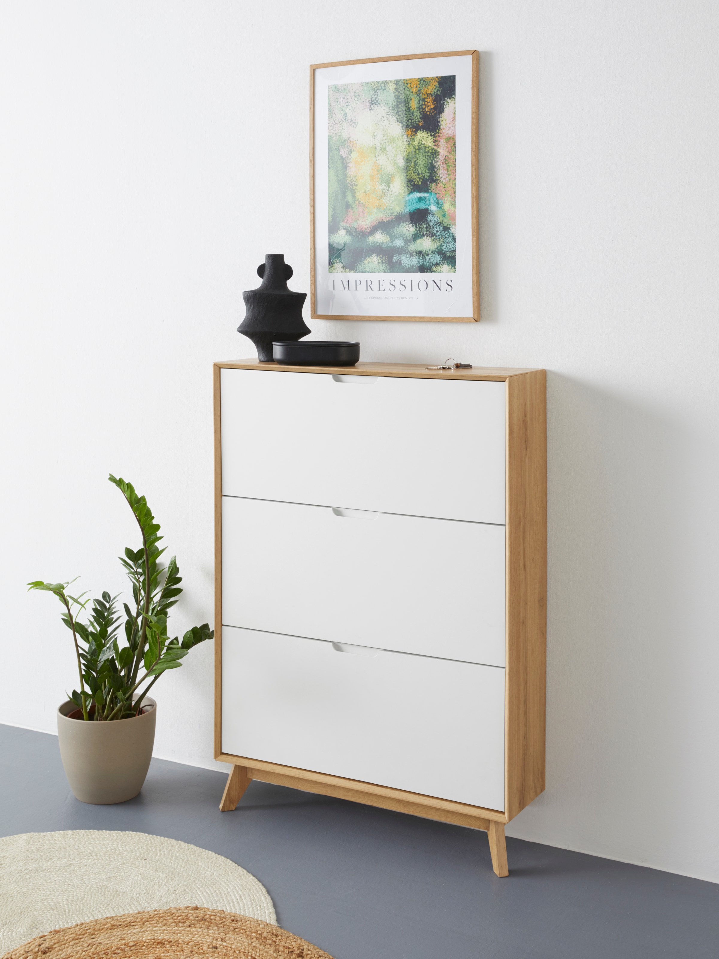andas Schuhschrank »Pandrup« mit 3 Klappen, ca. 8 Paar Schuhe pro Klappe, Höhe 125 cm