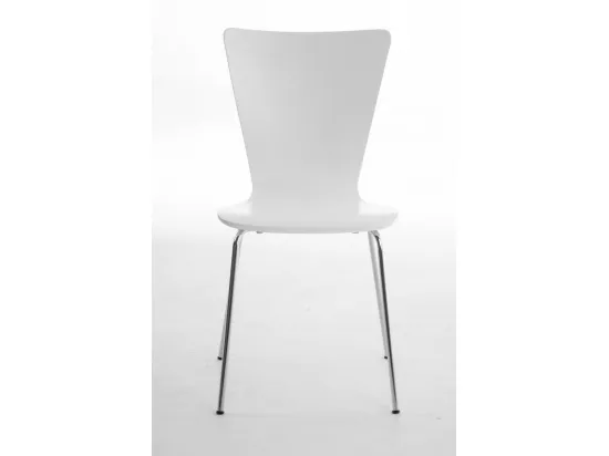Lot de 8 Chaise de conférence - Bois & Nature - Blanc - Aaron