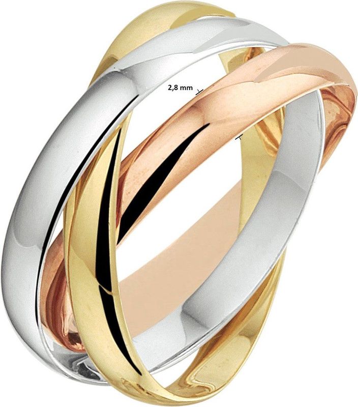 Trinity - Tricolor - Ringen - 14K Tricolor Goud