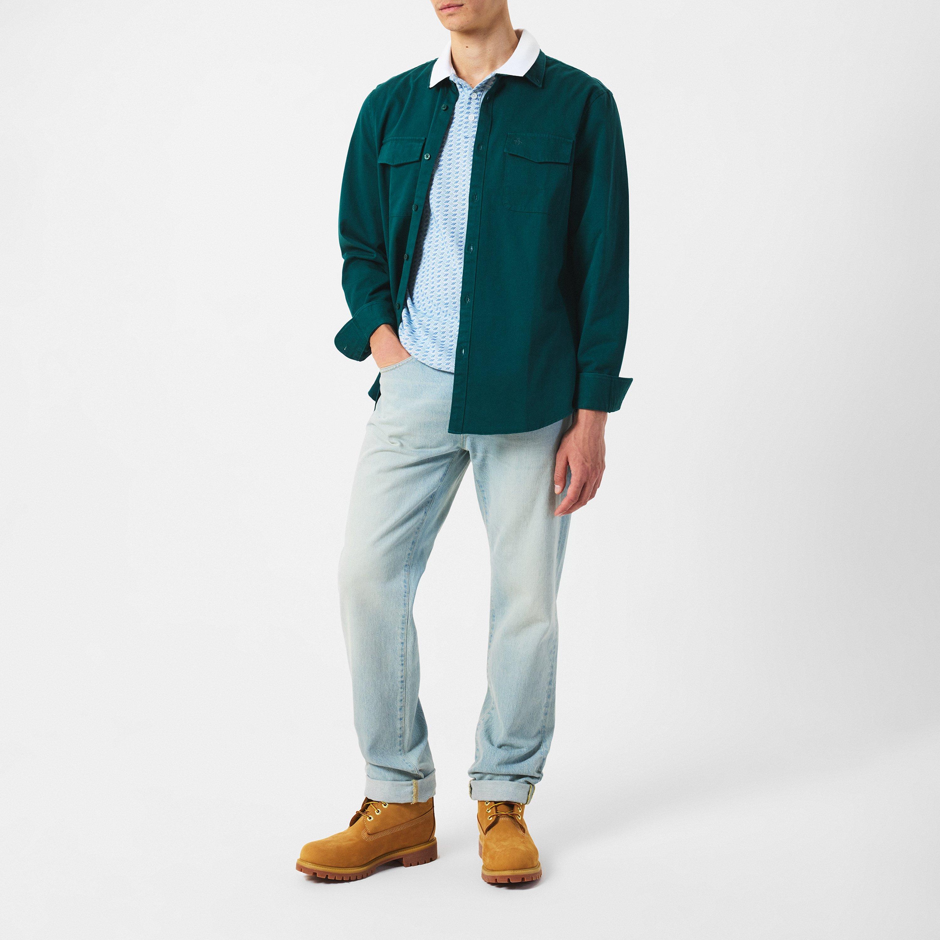 Original Penguin OP Long Sleeve Twill Overshirt Mens