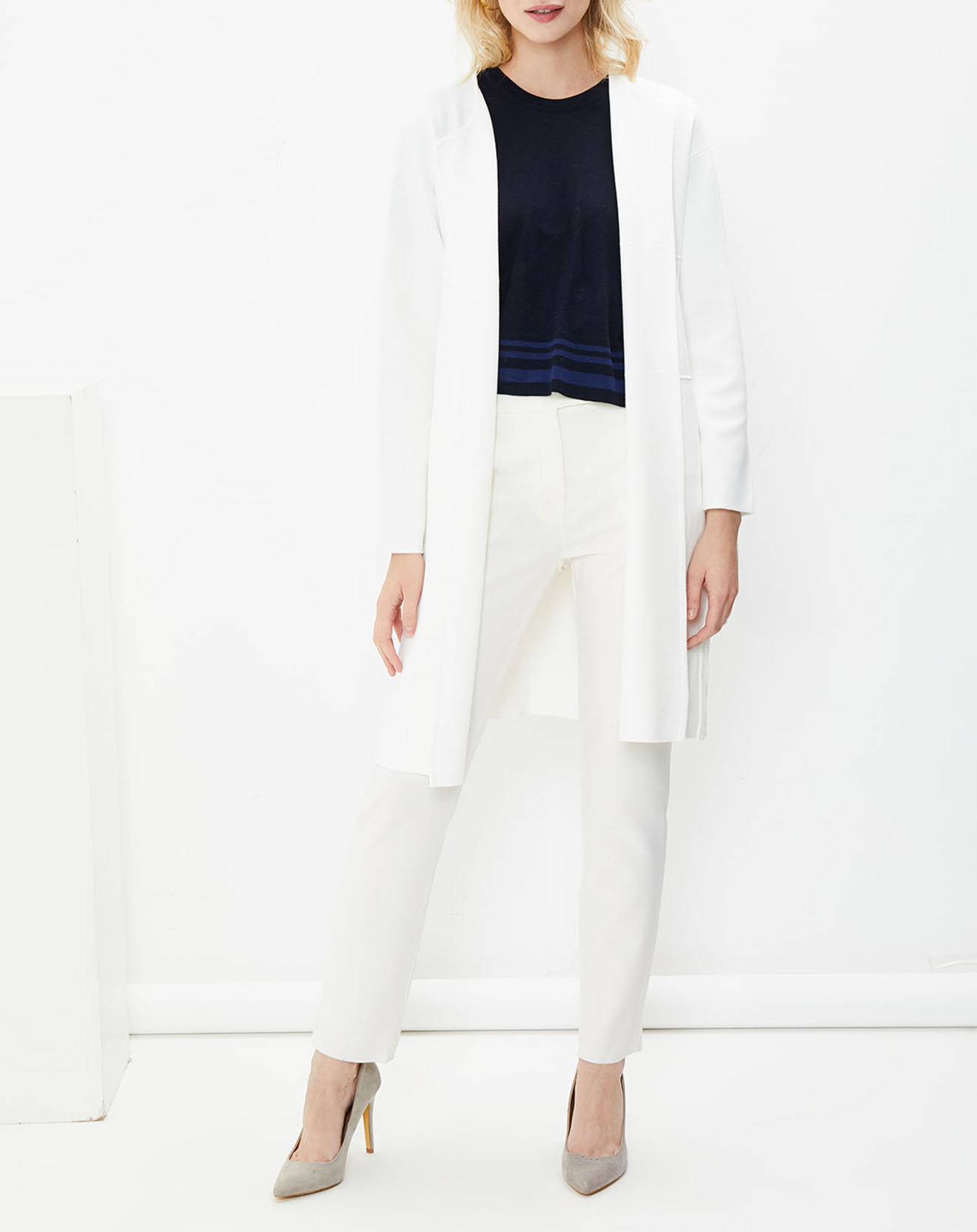 MaxMara Veste longue Girotta blanche