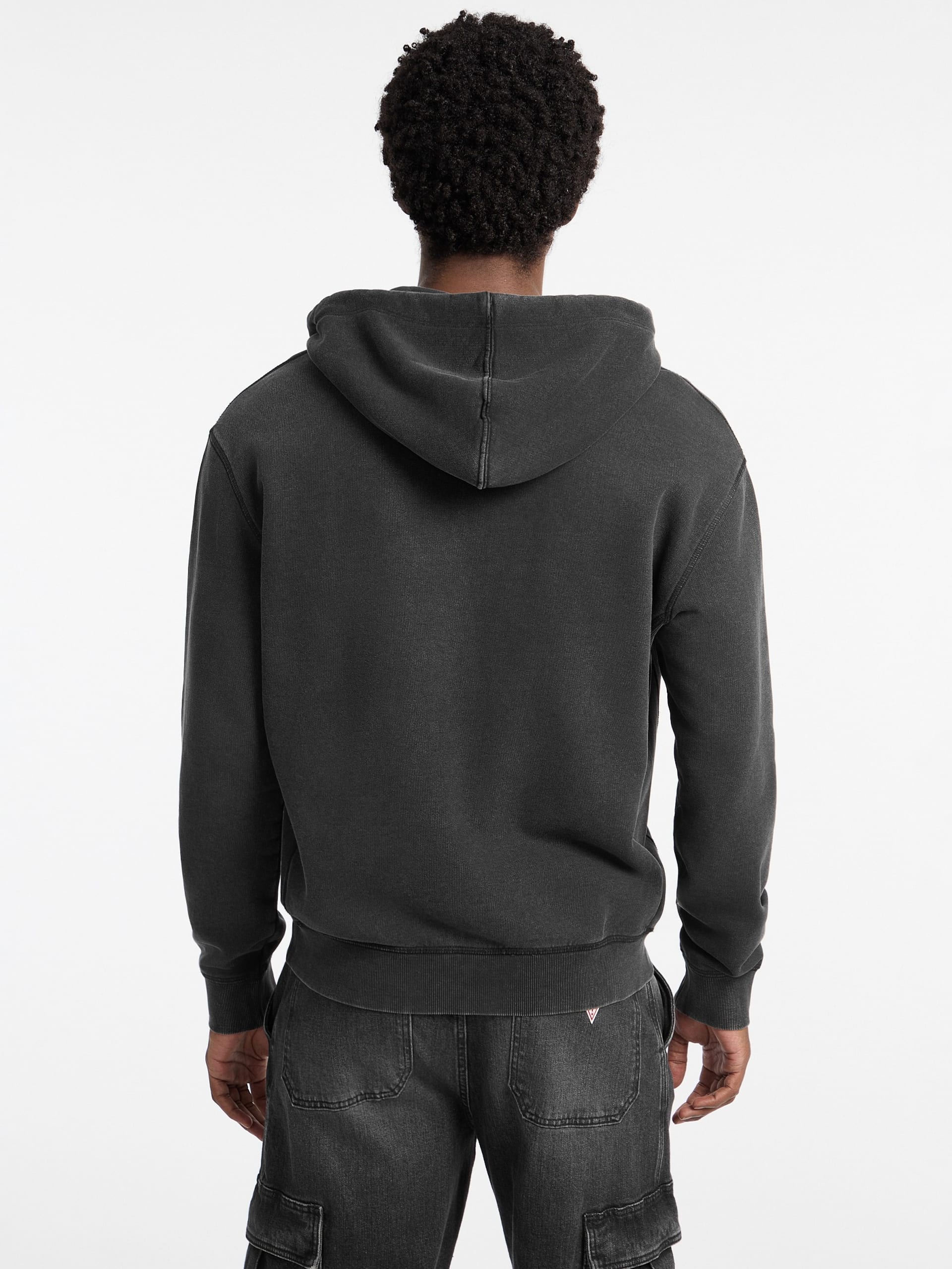 Moletom com capuz e meio zíper com logo estampado