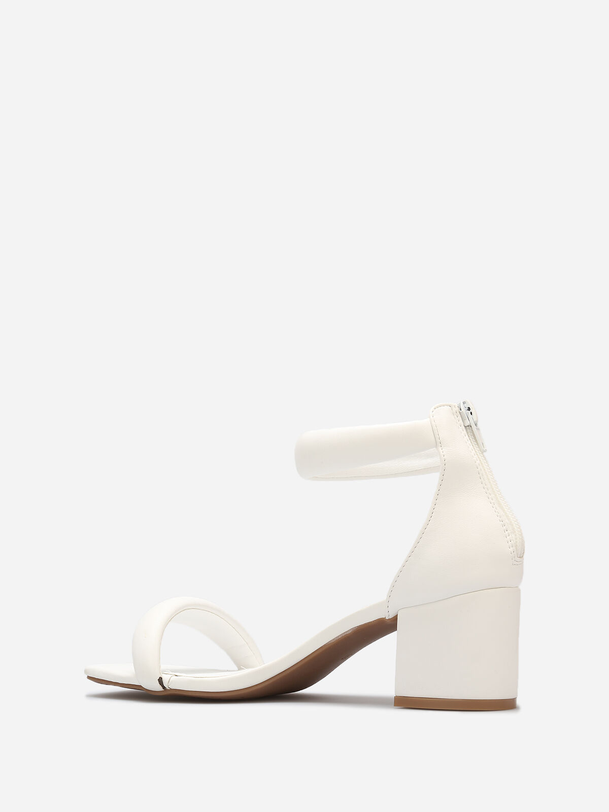 Sandales à brides matelassées et zip- Blanc