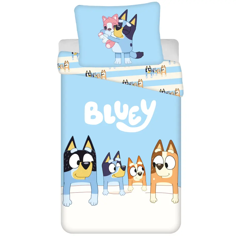 Bluey Dekbedovertrek Stripes - Eenpersoons - 140 x 200 cm - Katoen