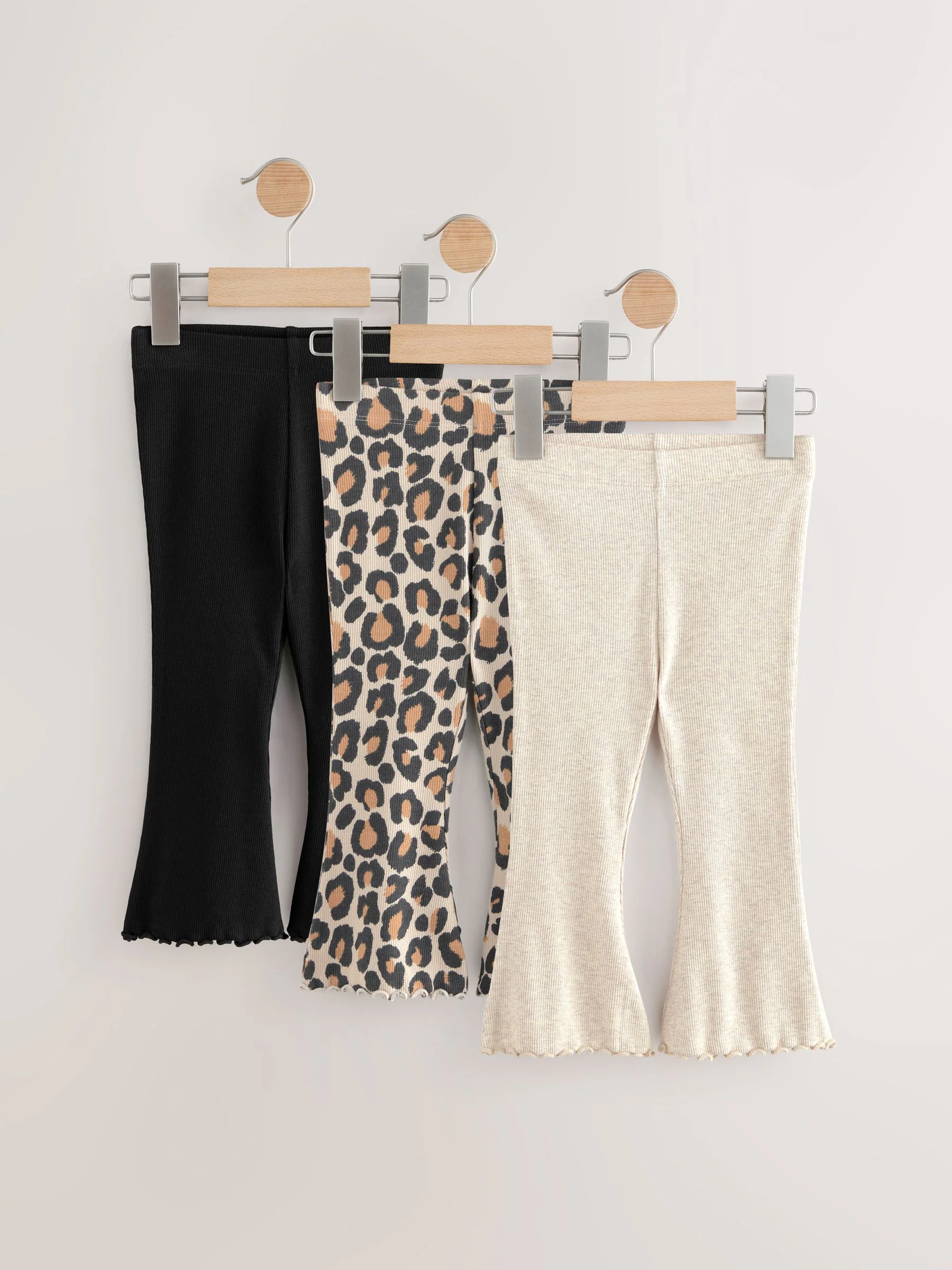 Neutraal dierenprint - Flare leggings 3 stuks (3mnd-7jr)