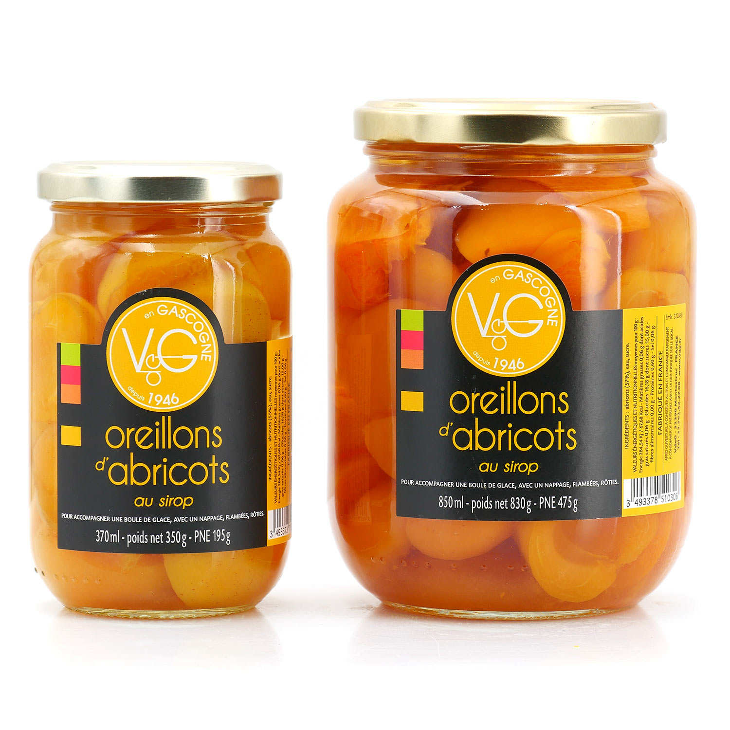 Oreillons (demi abricots) au sirop