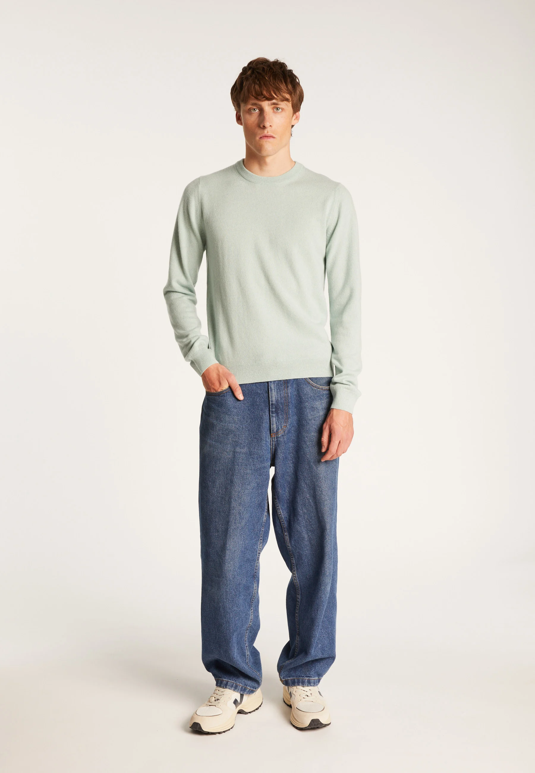 EVAINAH24 - Pull col rond en cachemire | Vert