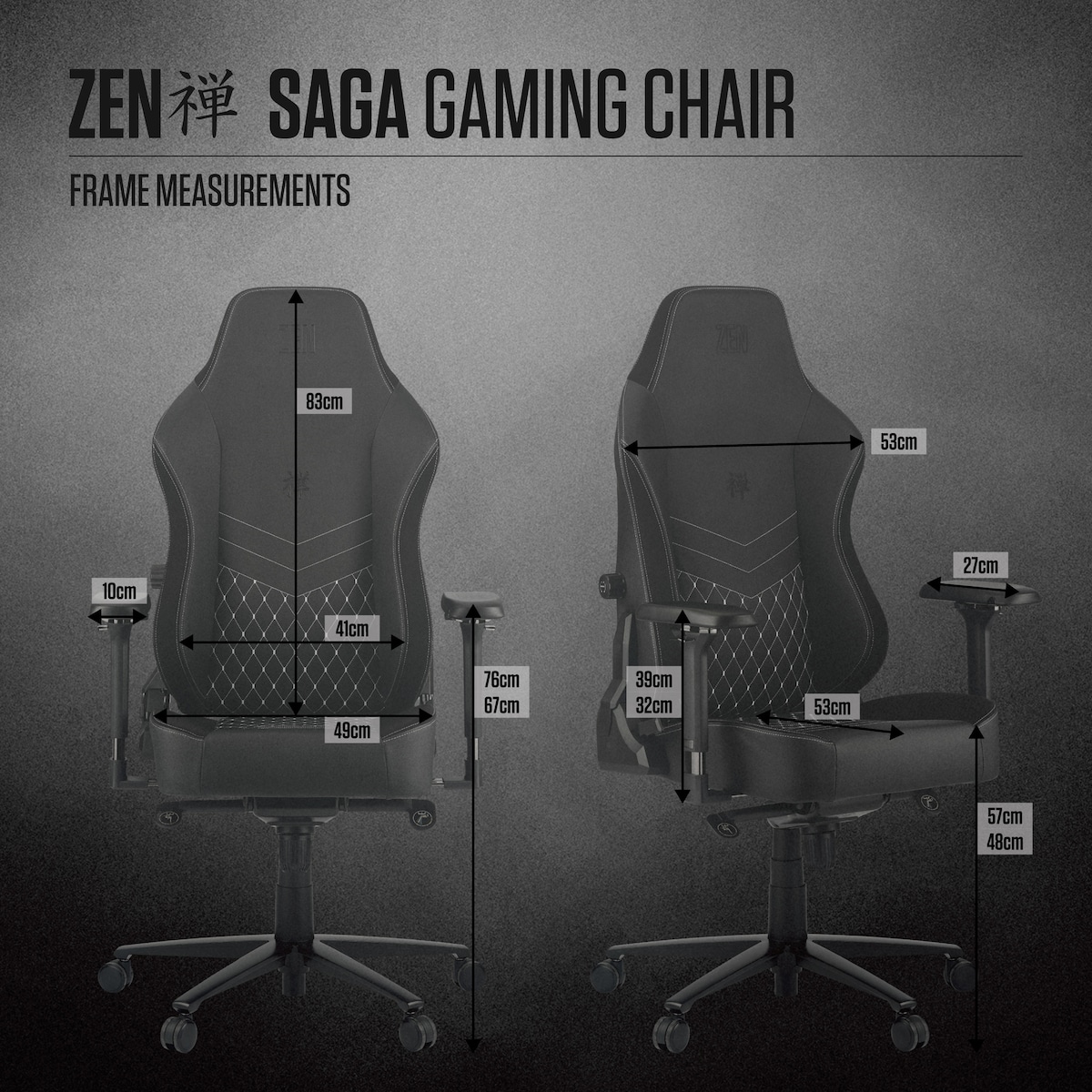 Zen Saga gamingstol (sort)