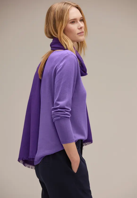 U-Boot Ausschnitt Pullover - lupine lilac