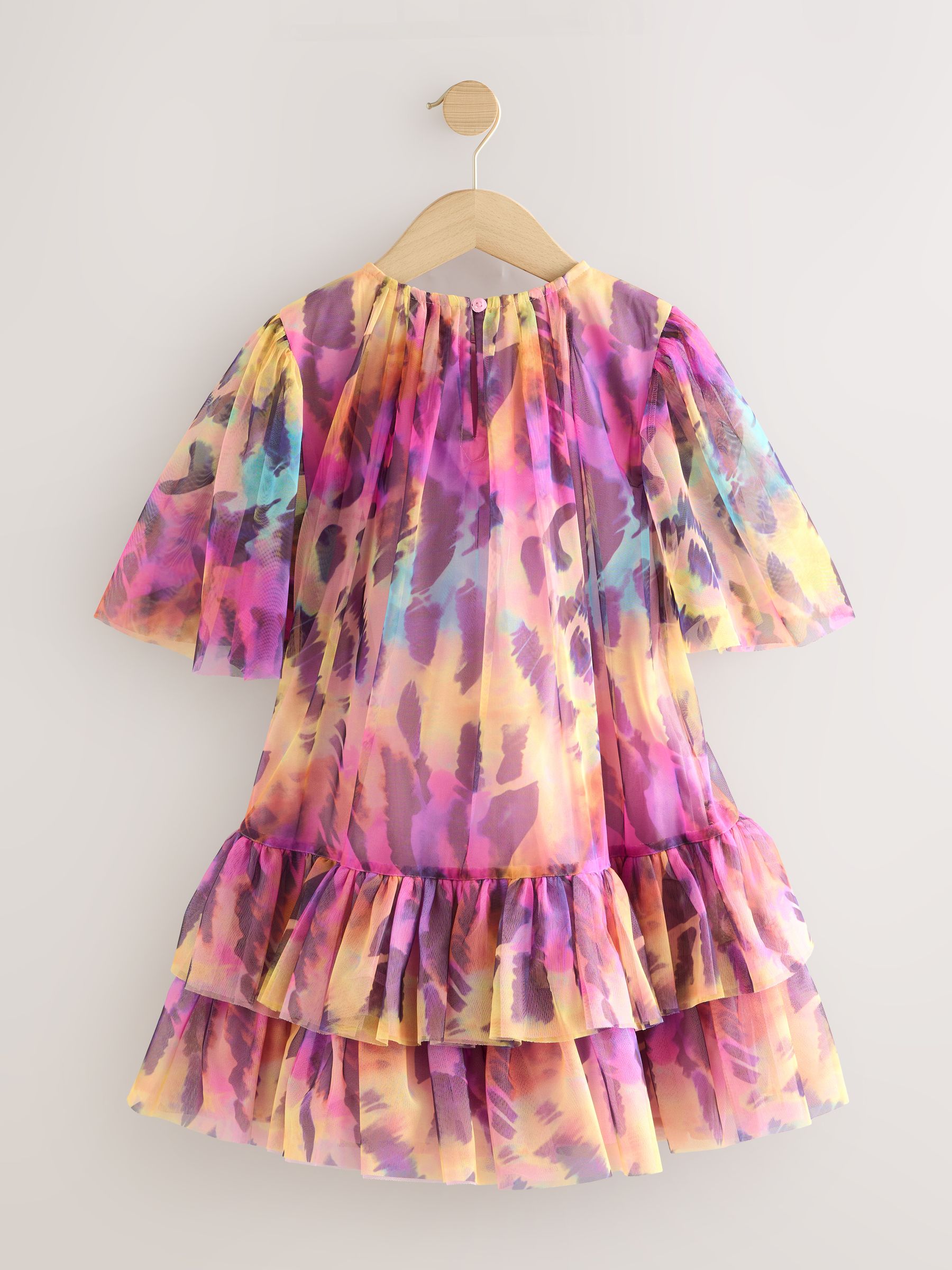 Regenboog - Mesh jurk met dierenprint (3-16jr)