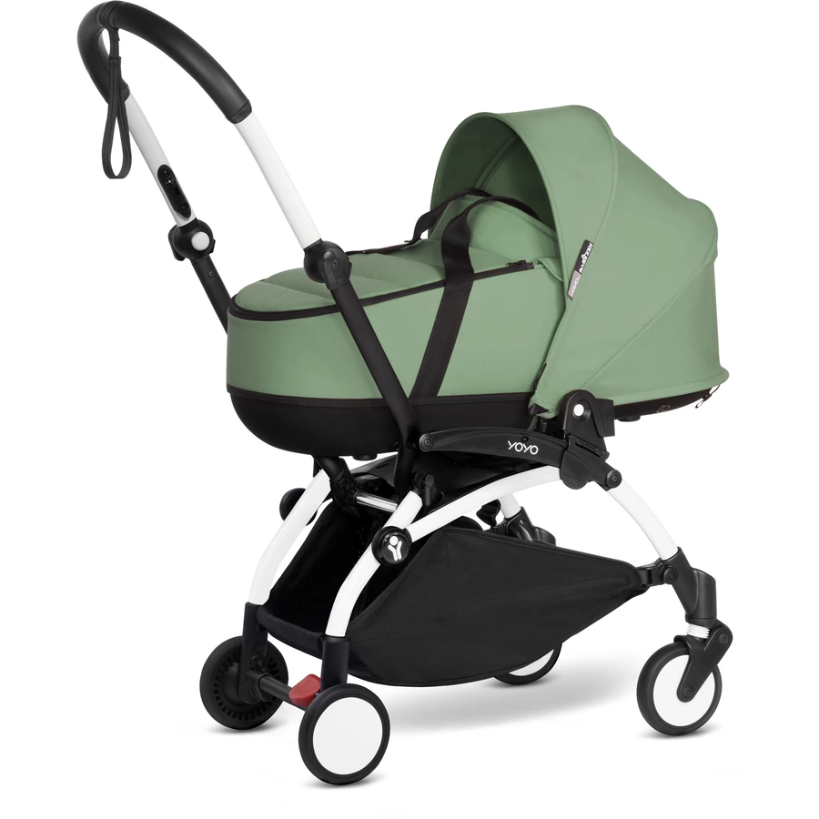 BABYZEN Kinderwagen YOYO2 0+ White mit Liegewanne Peppermint