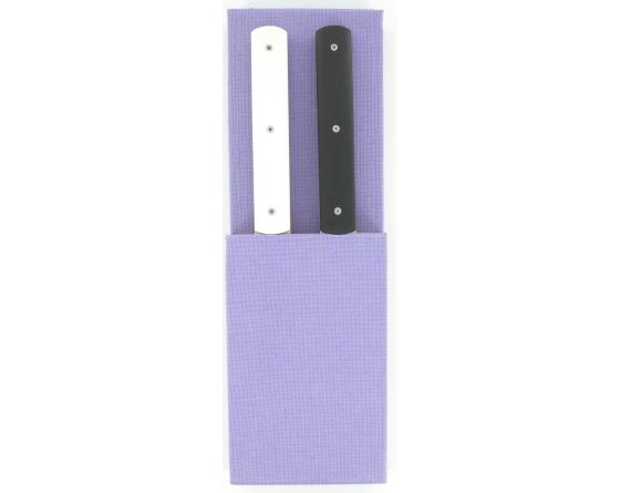 Coffret 2 pièces - Français 9.47 Manche Blanc cassé et Noir Couteau Table par Perceval
