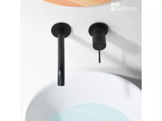 Robinet Mitigeur de Lavabo anti-calcaire Encastré Noir Mat IMEX GENOVA GLG053/NG