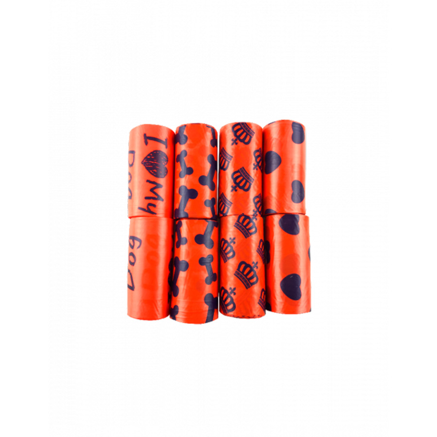 Sacos para recolher fezes de cachorro Nova Clean vermelhos – Pacote com 8 unidades