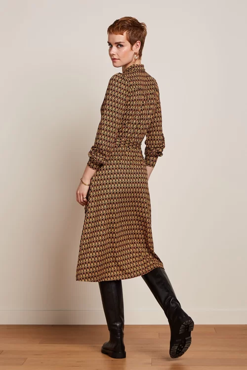 King Louie Carina Dandy jurk in zwart en multi