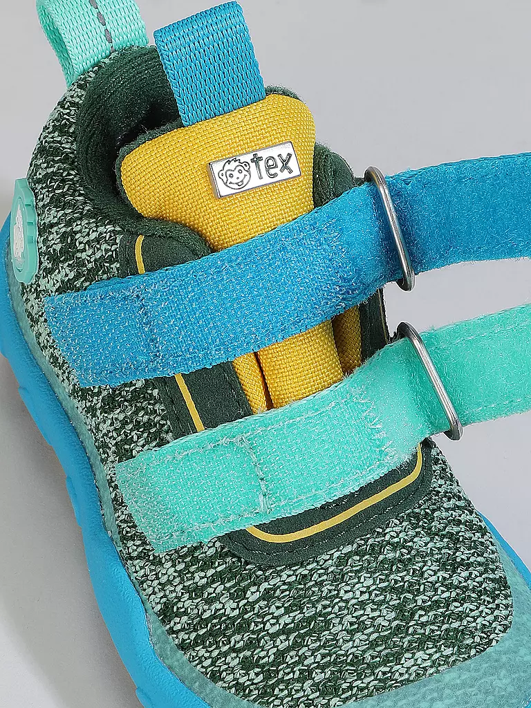 AFFENZAHN Kinder Barfußschuhe - Übergangsschuhe KNIT HAPPY  Bär petrol
