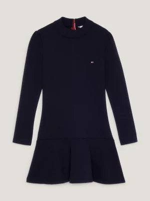 Vestido essencial de cintura baixa na altura do joelho