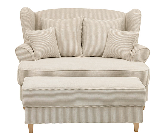 XXL-Ohrensessel »Harvard« in Cordstoff,, beige