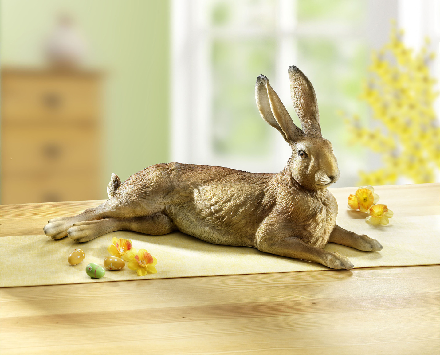 Handbemalter Hase aus Polyresin