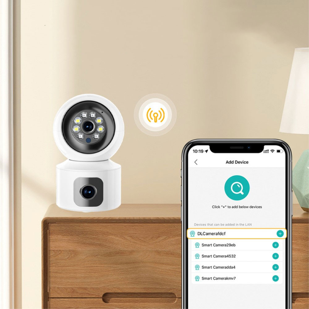 (4MP) 355° Indoor WiFi Internet IP Kamera mit Dual-Linse FullHD 1080p Nachtsichtfunktion / Zwei-Wege-Audio / Micro SD Slot / 4x Zoom - Weiss
