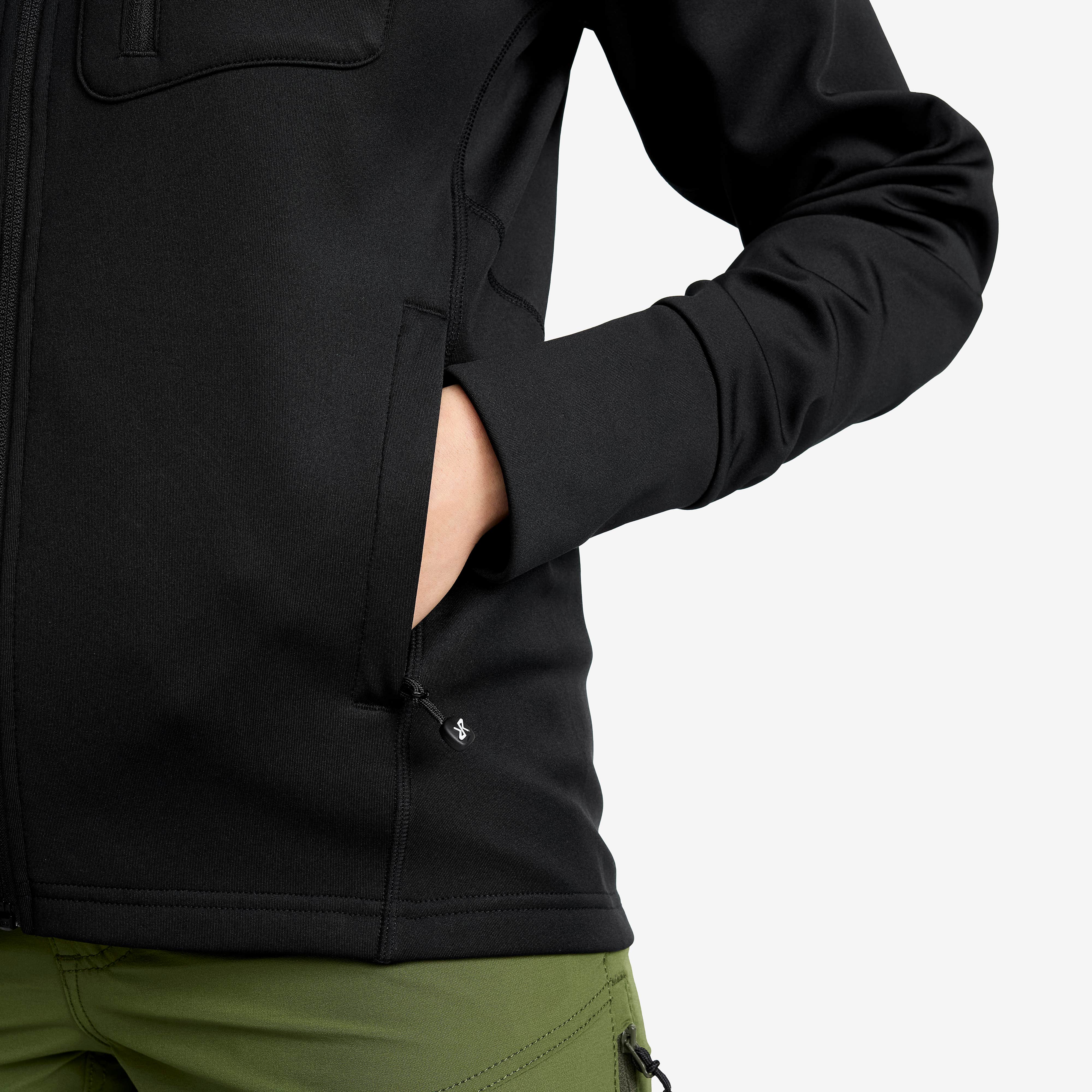 Evolution Stretch Fleece Hoodie Dame Black