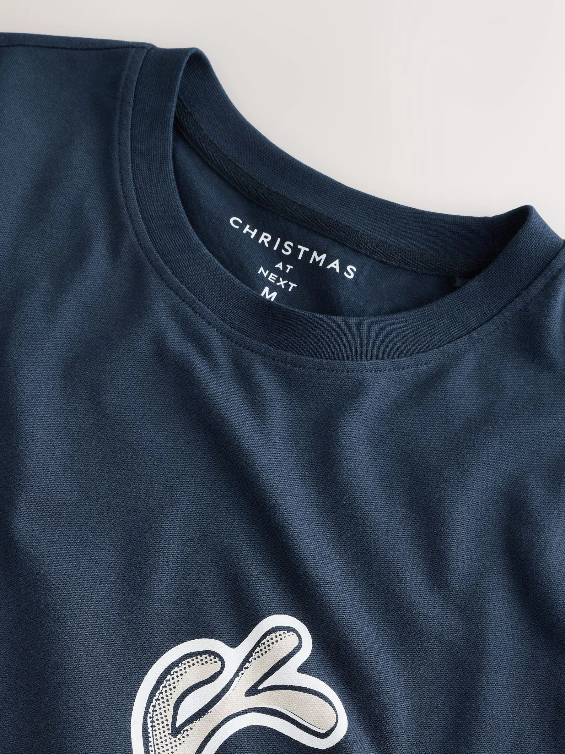 Marineblauw rendier - Normale Pasvorm - Kerst T-shirt