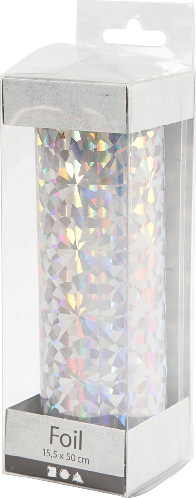 Folie Uden Klæb - B 15,5 CM - Tykkelse 0,02 MM - Sølv - 50 CM