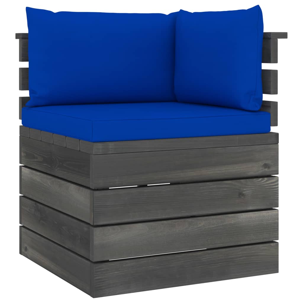 Salon de jardin palette meuble d'extérieur ensemble de mobilier 6 pièces avec coussins bois de pin massif