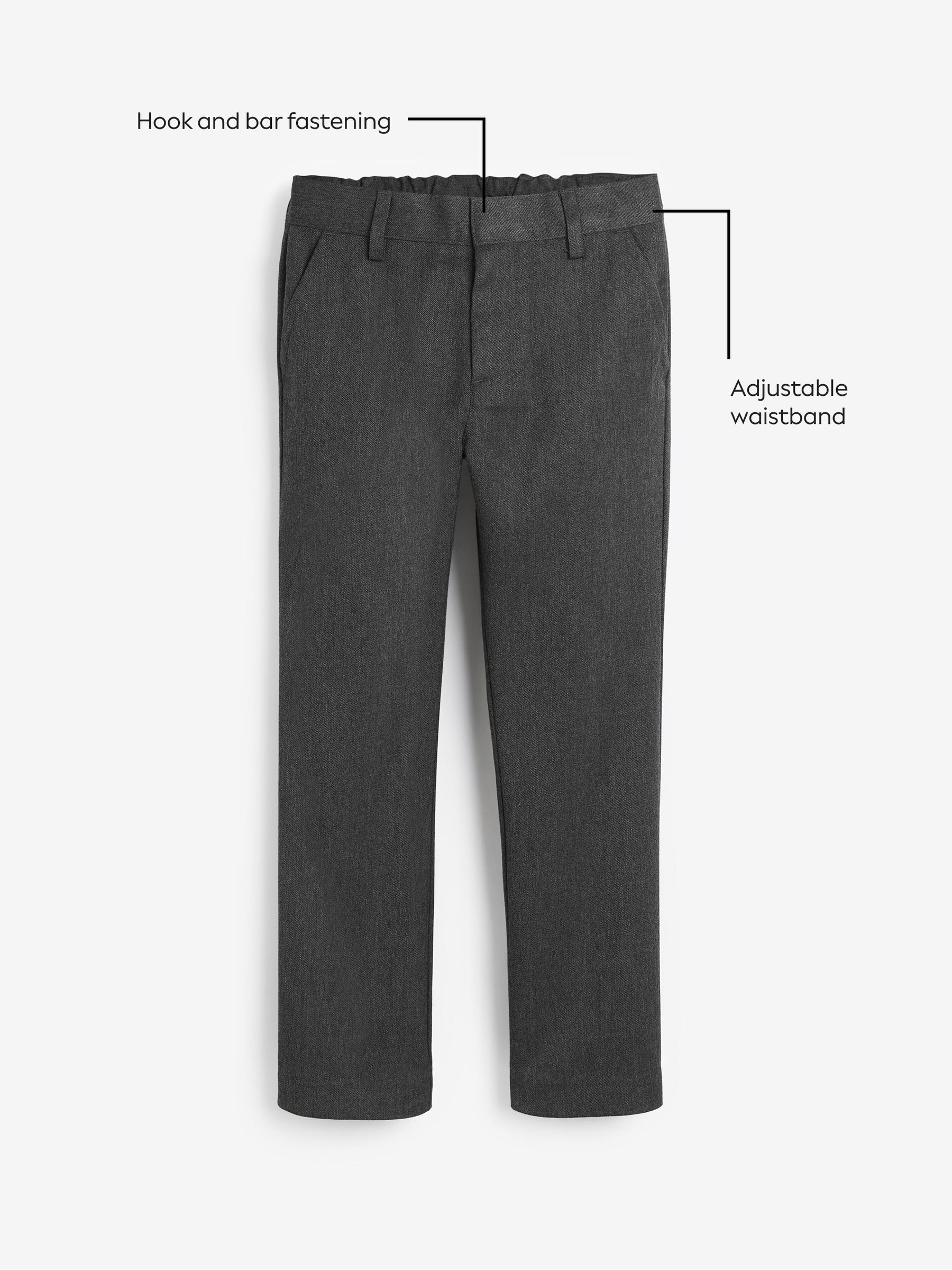 Grijs - Schoolbroek met rechte pijpen (3-17jaar)
