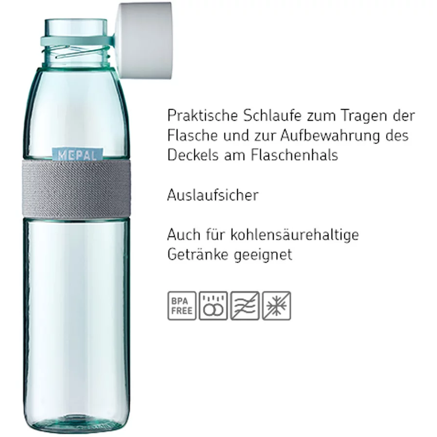 Mepal Trinkflaschen ELLIPSE 500 ml & 700 ml 2er Set schwarz