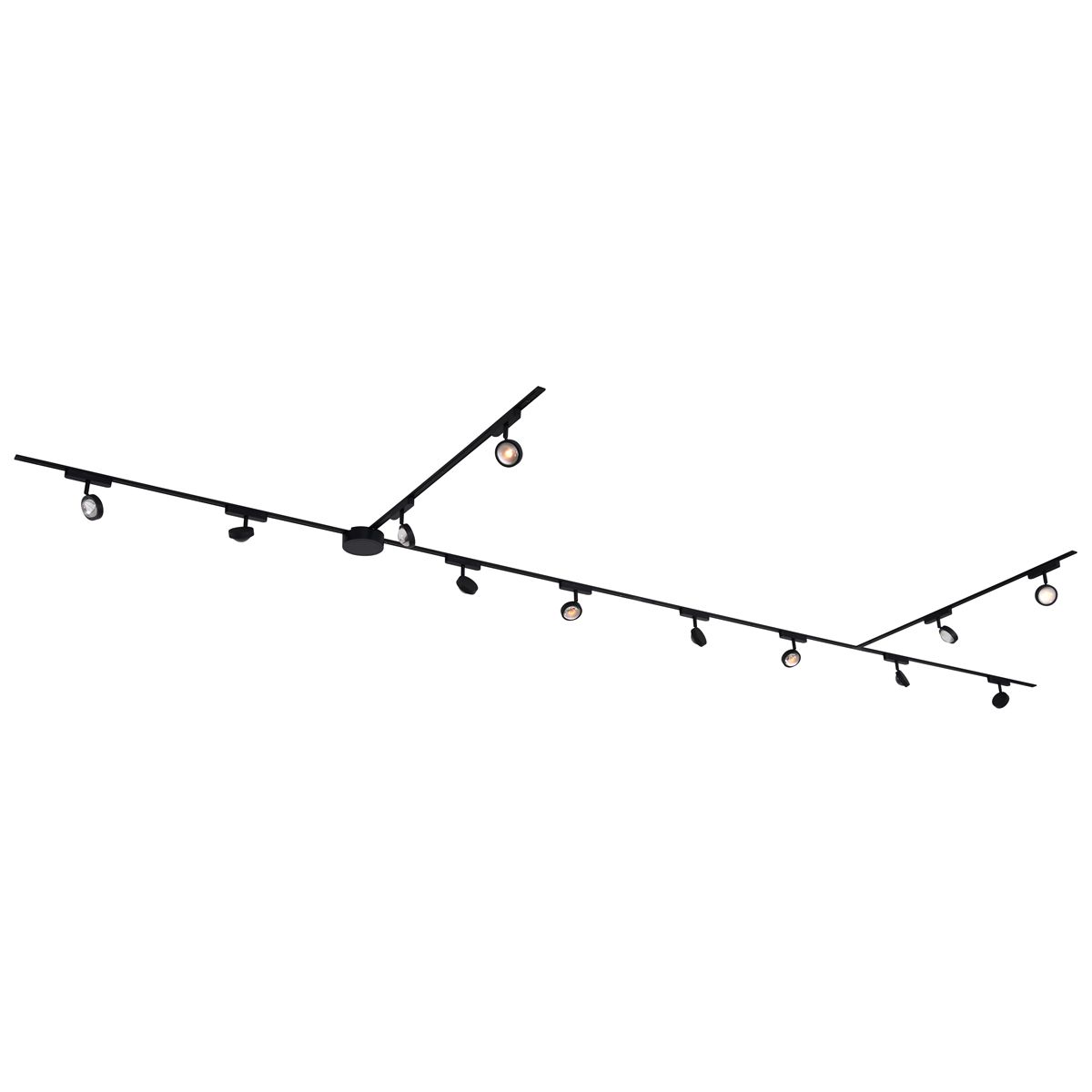 Modern railsysteem met 12 spots zwart 1-fase - Magnetic Lance
