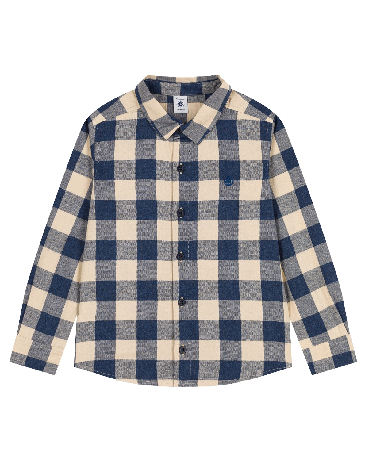 Langarm-Hemd LODGE in beige/blau/kariert