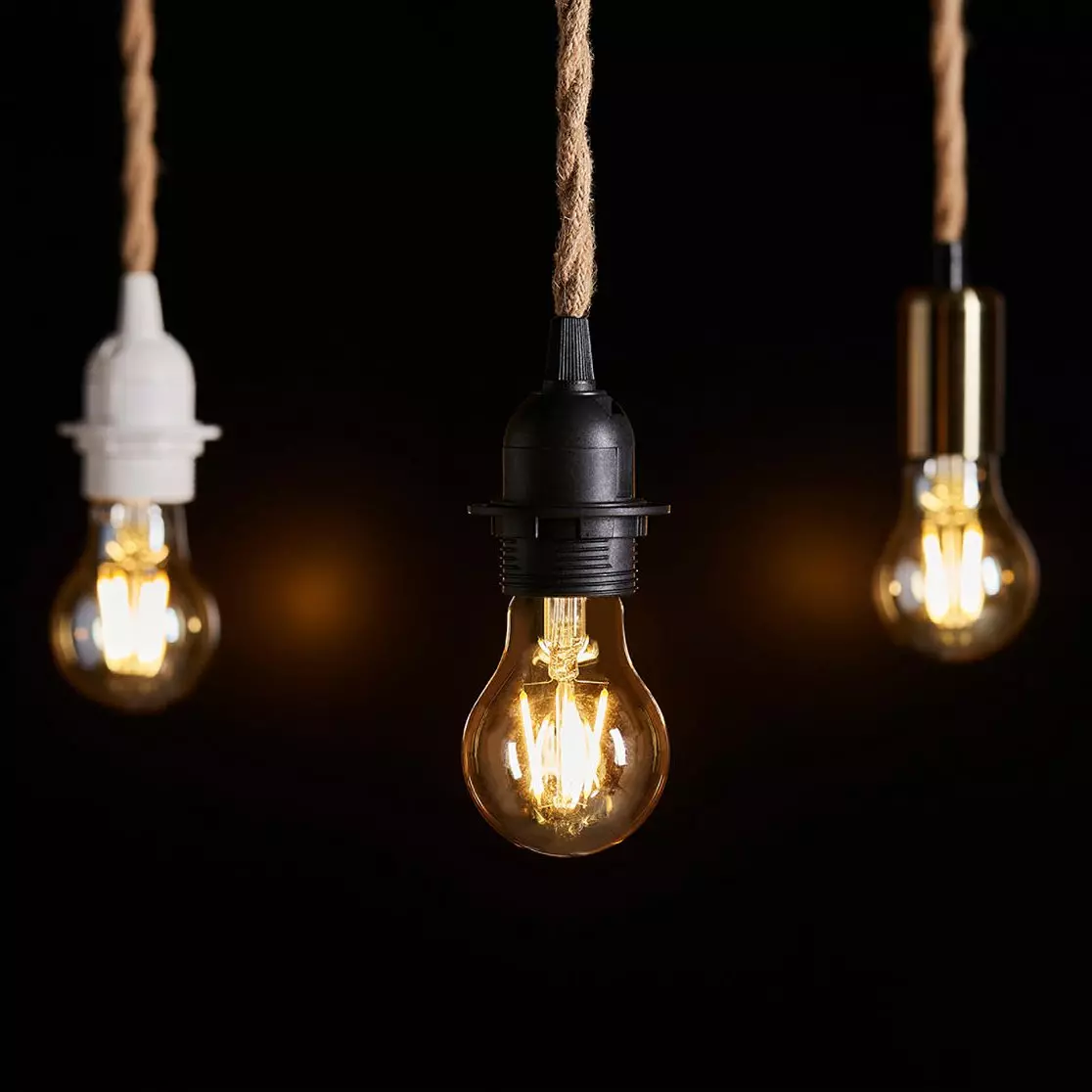 Suspension lumineuse chanvre (H90 cm) Corde Naturel et noir