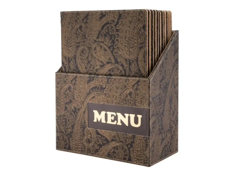 Securit® 10 stk A4 PAISLEY DESIGN menuomslag i boks