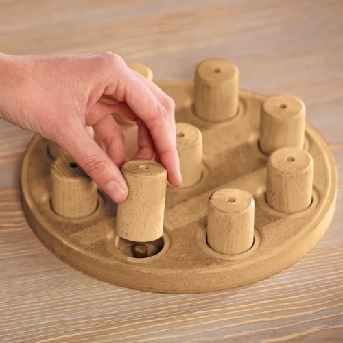 Brinquedo interativo para cães, cor madeira